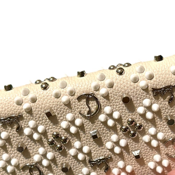 Christian Louboutin Cream Pantone Studded Wallet - Picture 3 of 17